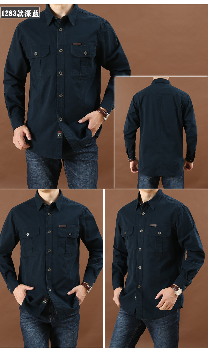 قميص رجالي كاجوال على الطراز الأمريكي