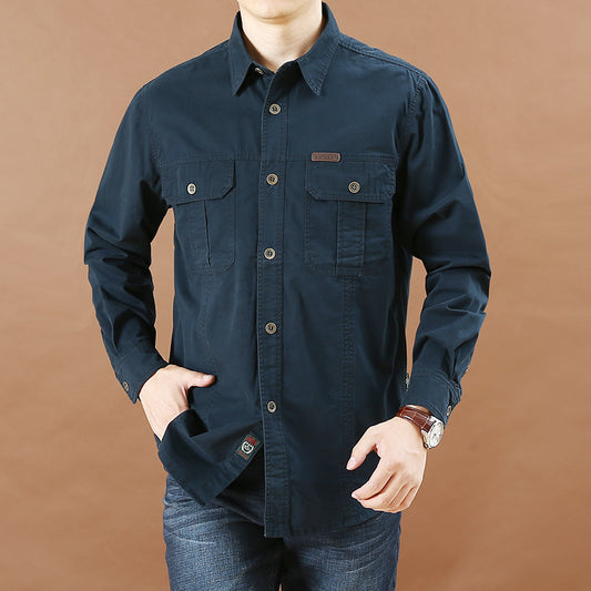 قميص رجالي كاجوال على الطراز الأمريكي