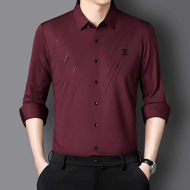 قميص رجالي بأكمام طويلة و مقاوم للتجاعيد