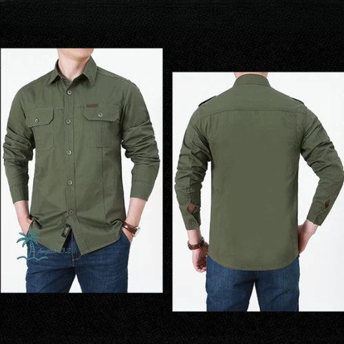 قميص رجالي كاجوال على الطراز الأمريكي