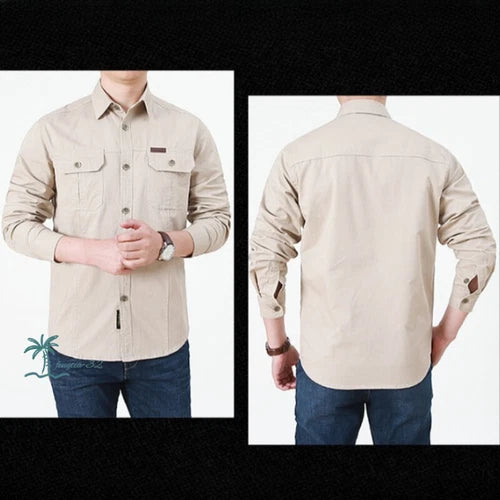 قميص رجالي كاجوال على الطراز الأمريكي